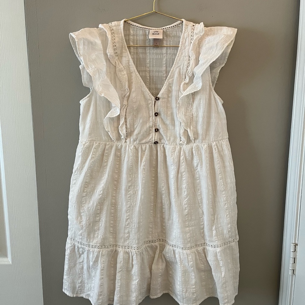 White Ruffled tunic Dress